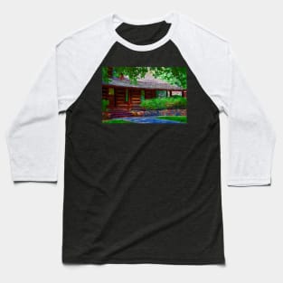 Log Cabin Front Porch Baseball T-Shirt